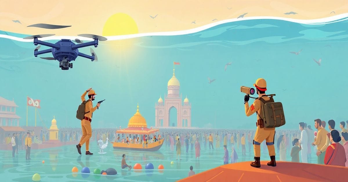 "Maha Kumbh 2025: Underwater drones, AI cameras, and NSG commandos enhance security for 45 crore pilgrims."