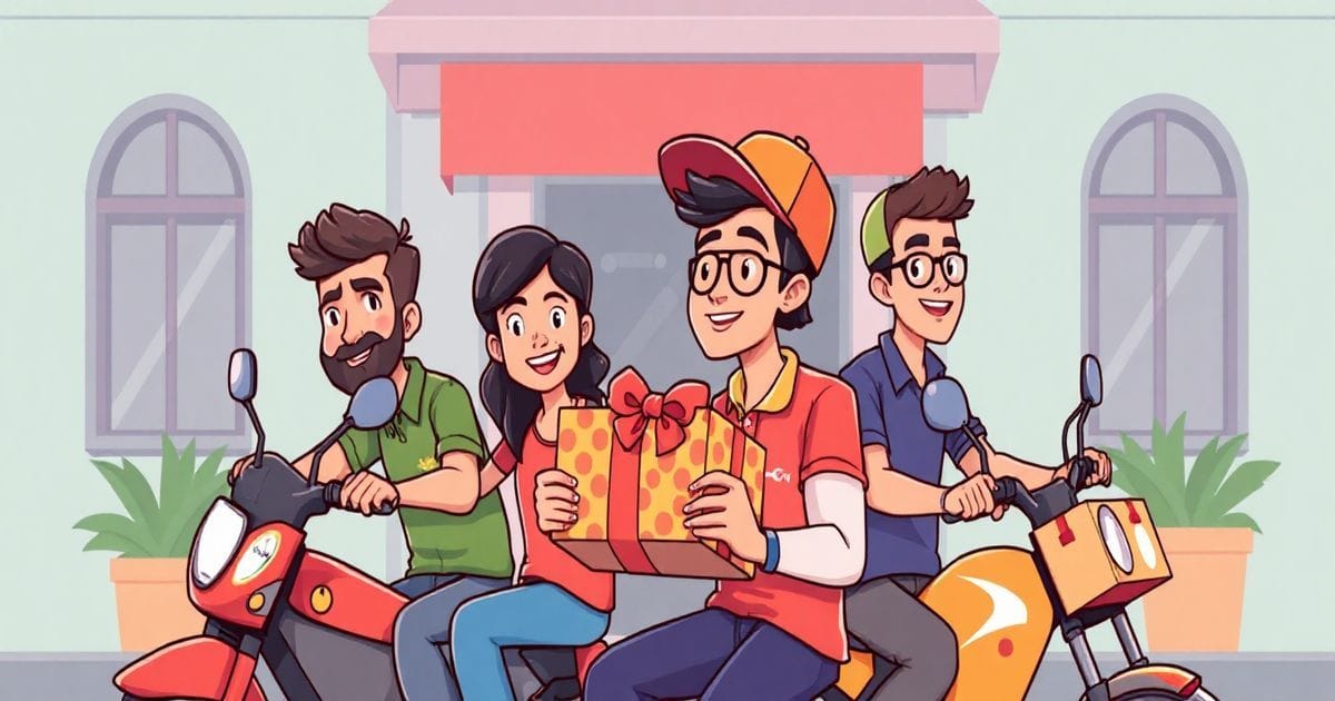 Hyderabad vloggers surprising Swiggy and Blinkit delivery agents with gifted orders, capturing their heartfelt reactions